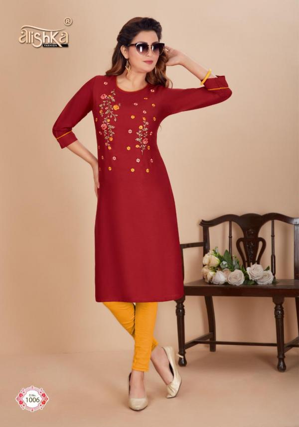 Alishka Titli Rayon Designer Embroidery Kurti